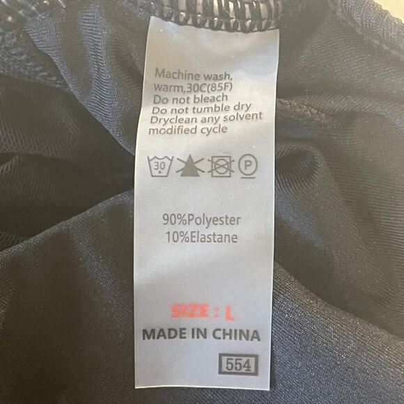 Women’s Black Ribbed One Piece Swimsuit L Criss Cross Tie Back High Cut Retro - Picture 3 of 10